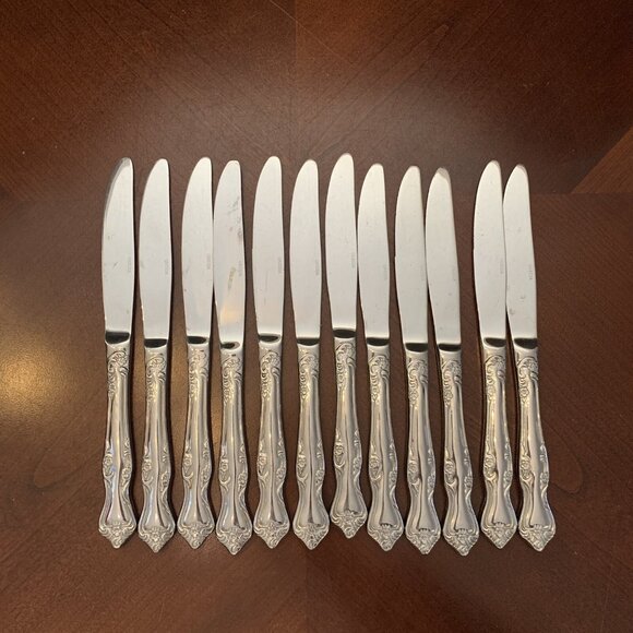 Oneida Pollenta Stainless Flatware - 12 Modern Solid Knives - Picture 1 of 6